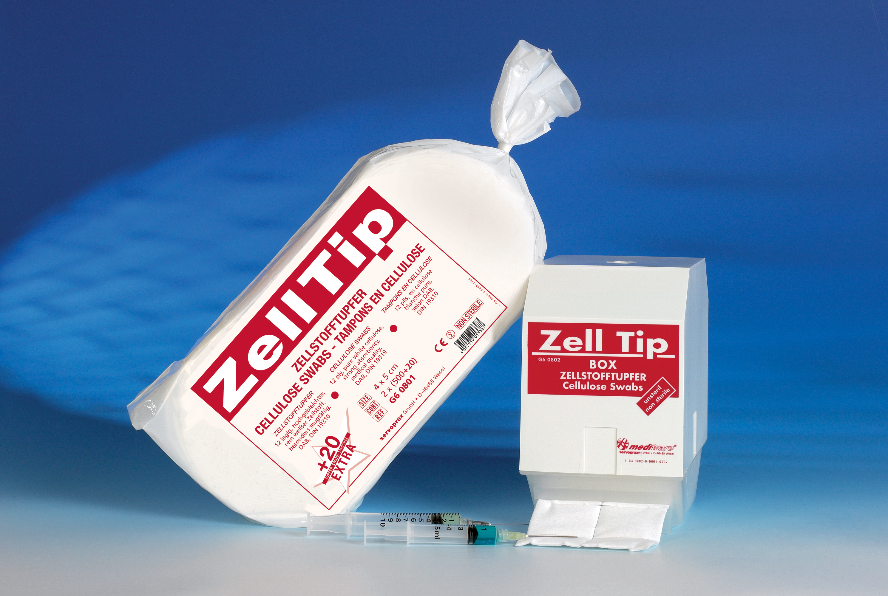 Zelltupfer, Wattetupfer BOX, Tupferbox