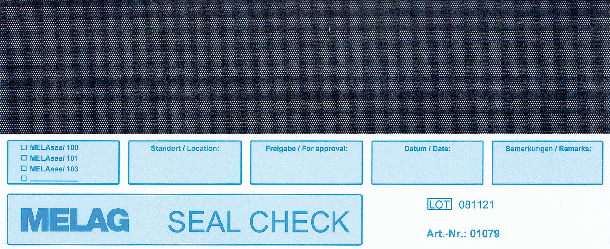 Mela Seal check, Siegelnaht Teststreifen