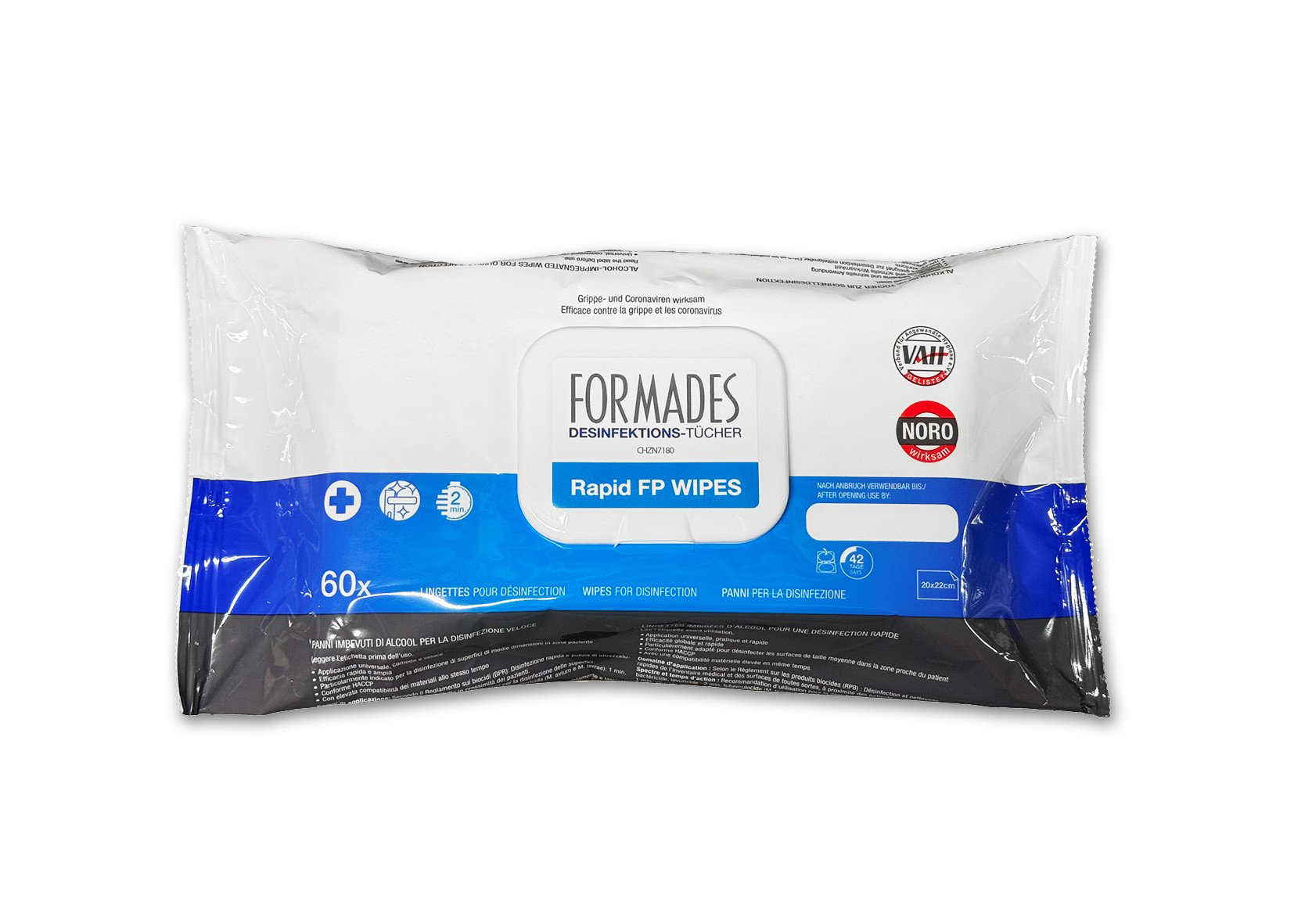Formades Rapid FP Wipes, Wischdesinfektion, Tücher, Flächendesinfektion, Desinfektionstücher