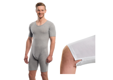 Pflegebody Beinreißverschluß -  kurzer Arm