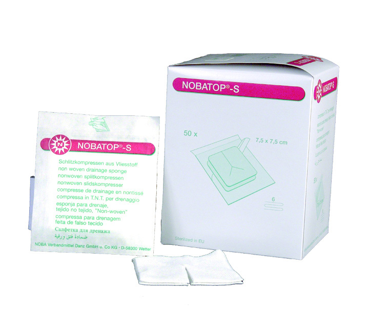 NOBATOP® S, Kompresse, Tamponade, Wundabdeckung, Schlitzkompresse