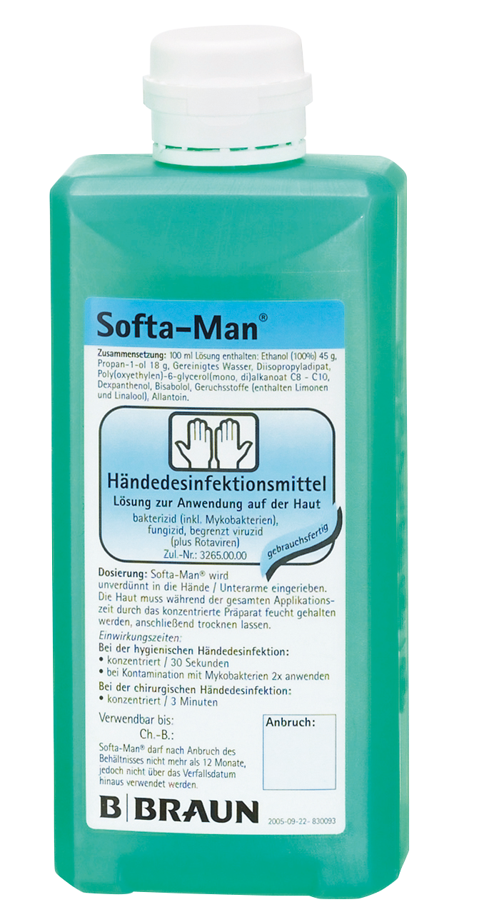 Softa Man Händedesinfektion, Desinfektionsmittel