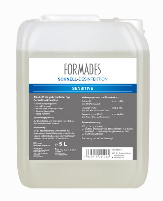 Fromades Sensitive, Schnelldesinfektion, Desinfektion, Flächendesinfektion, Reinigungsdesinfektion