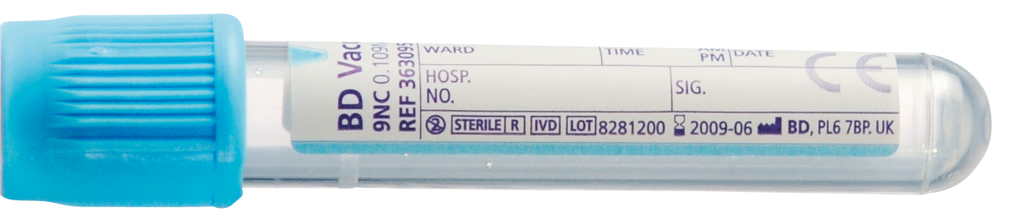 BD VACUTAINER® Citratröhrchen, Gerinnungsröhrchen, Blutentnahmeröhrchen