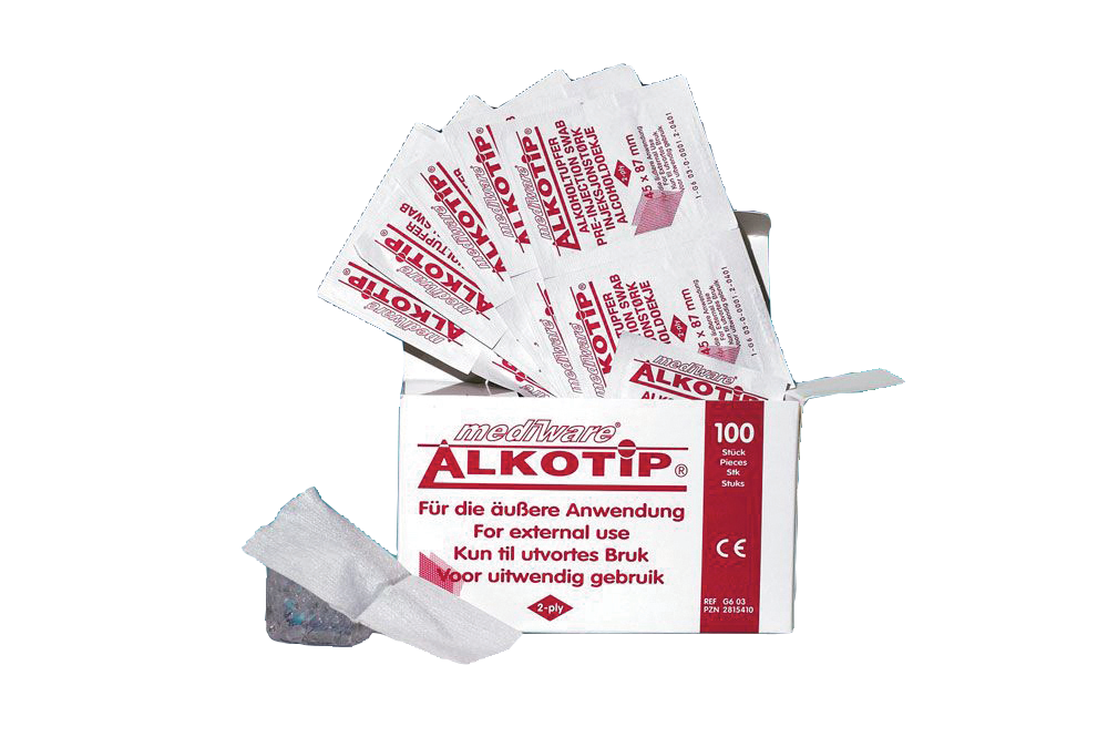 Alkoholtupfer, Desinfektionstupfer, Tupfer, Hautflächenreinigung