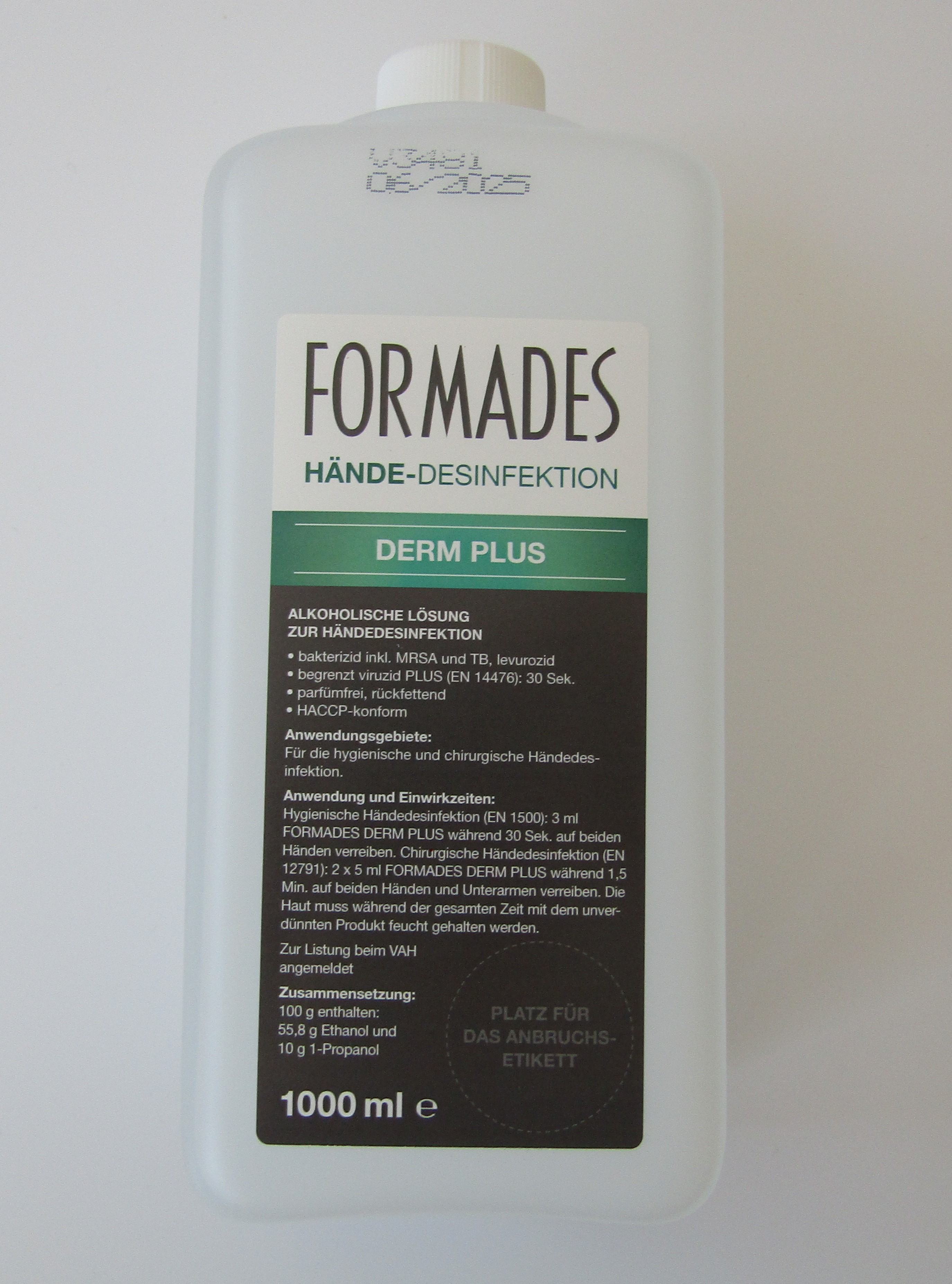 Formades Derm plus Händedesinfektion, Desinfektionsmittel