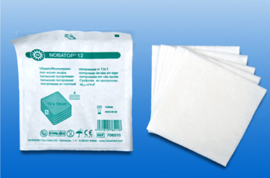 NOBA TOP® 12-soft steril – Vliesstoffkompressen, Verband, Kompresse, Tamponade, Wundabdeckung