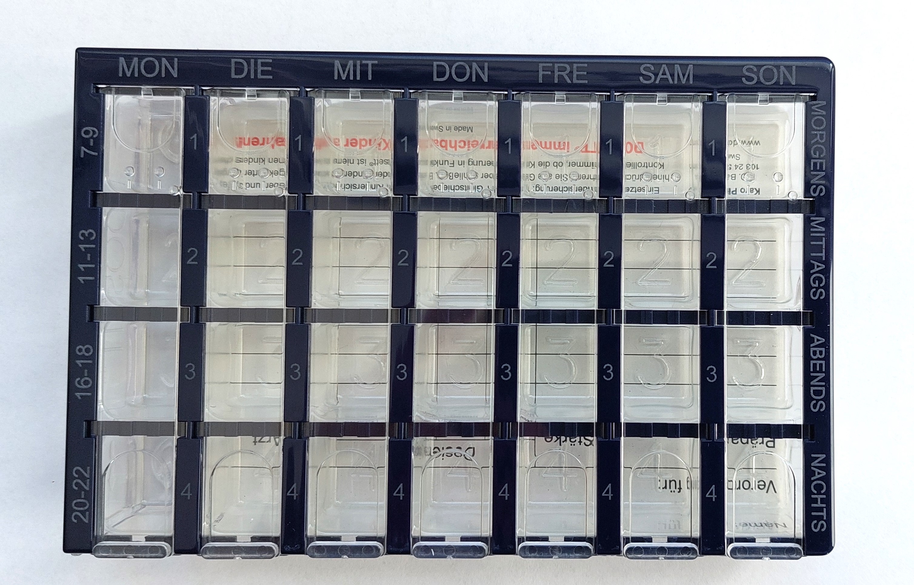 Wochen-Arzneikassette - Dosett, Medikamentenaufbewahrung, Medikamententeiler