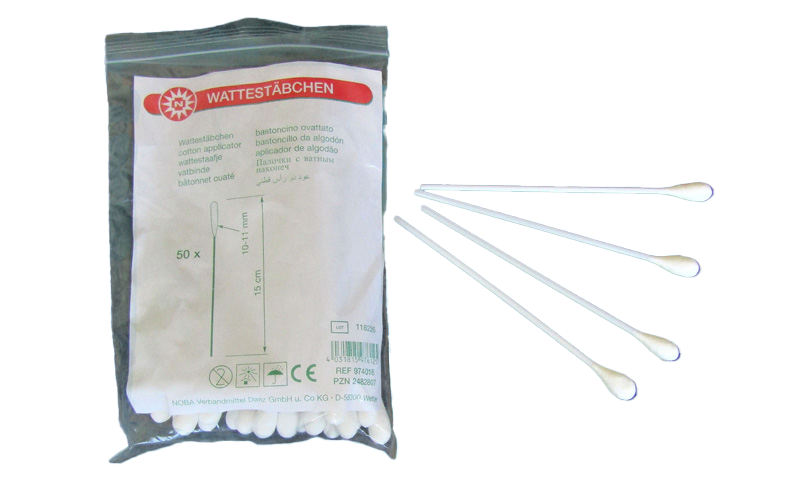 Wattestäbchen, Kunststoffträger