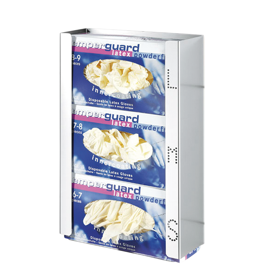 Handschuhbox-Halterung Trio, aus Edelstahl, Handschuhspender
