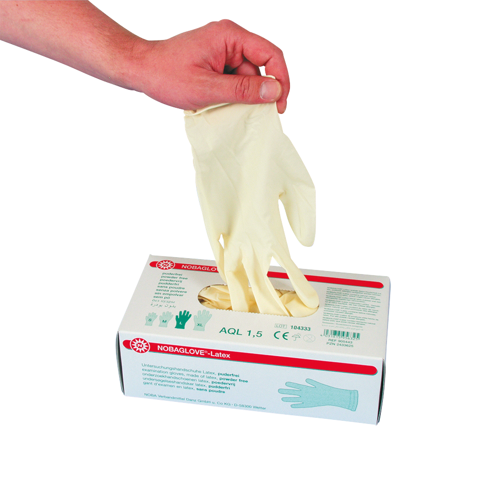 NOBAGLOVE® Untersuchungshandschuhe Latex, Schutzhandschuh, Hygienehandschuh, Latexhandschuh