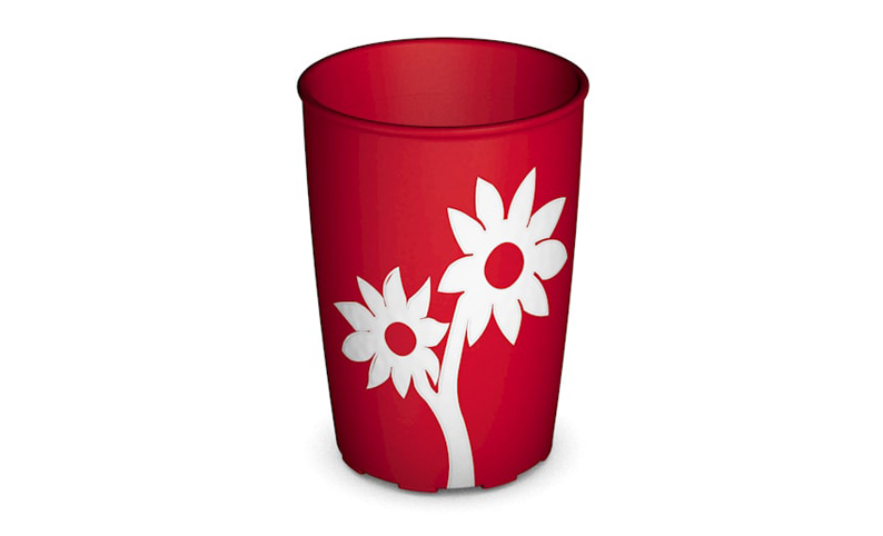Becher mit Antirutsch - Blumemuster