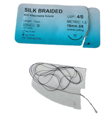Silk braided, Nahtmaterial
