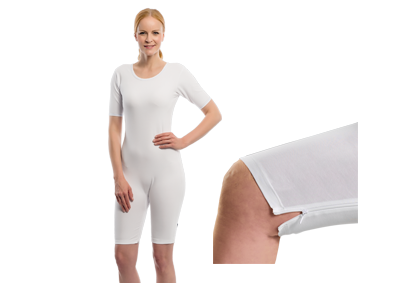 Pflegebody Beinreißverschluß -  kurzer Arm