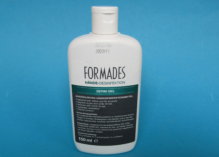 Händedesinfektion, Formades Derm Gel, Desinfektion